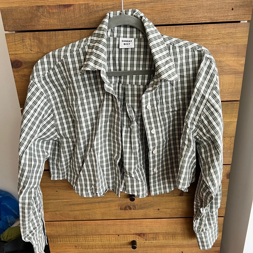 Sunday Best cropped plaid top